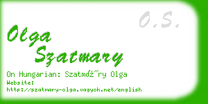 olga szatmary business card